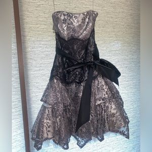 Black and Lace Strapless Dress